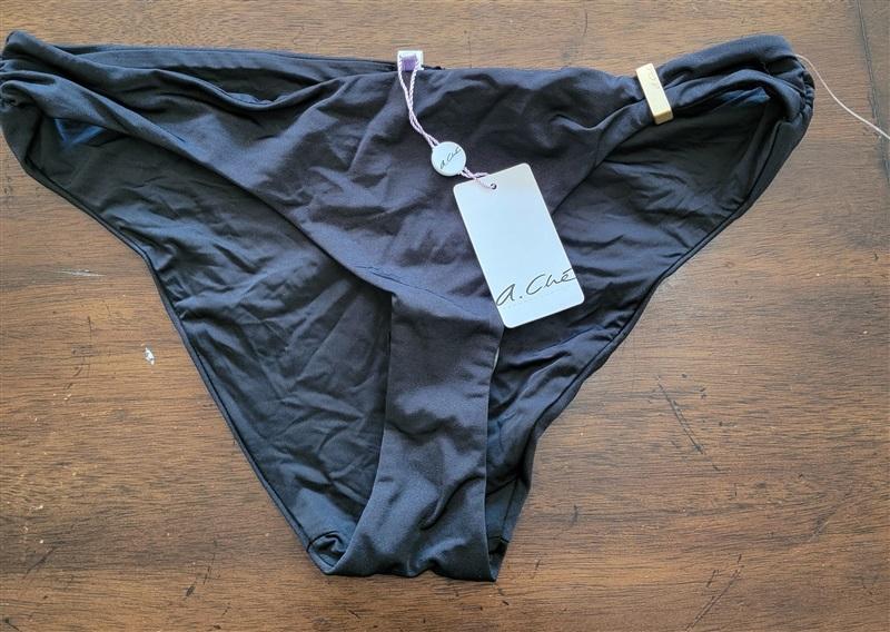 NWT A.Che L Winslet Hipster Onyx Black Swim Bikini Bottom 121517