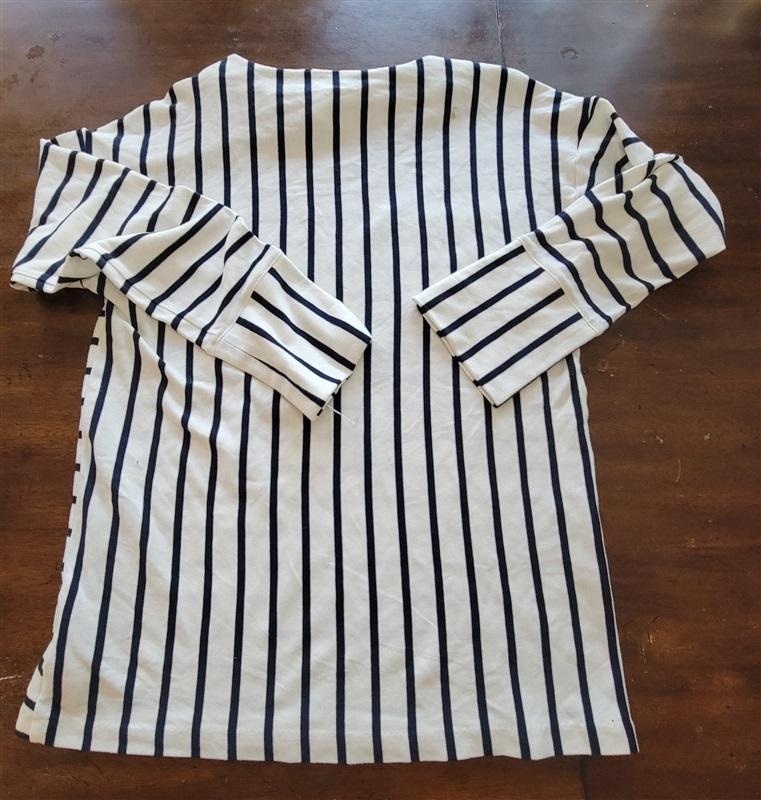 NWOTD Brooks Brothers Boat Neck Blue and White Top 121545