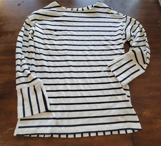NWOTD Brooks Brothers Boat Neck Blue and White Top 121545