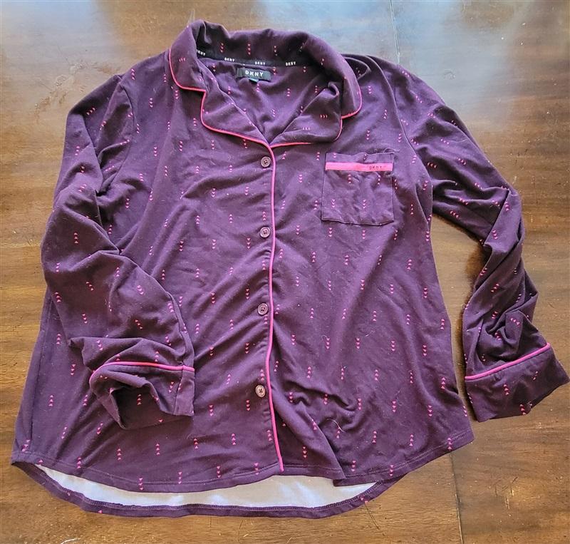 NWOT DKNY XL Girl Vibe Purple Pink Pajama Top 121546