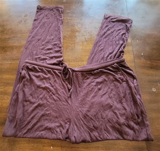 NWOT Soma L Aubergine Purple Stripe Pajama Bottom Pockets 121547