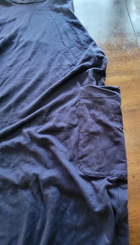 NWOT Eileen Fisher PM Sleeveless Turtleneck Midi Dress Pocket Blue 121548