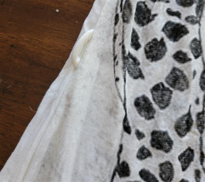NWOT Sky L Cheetah T-Shirt Tunic Chain Trim White Gray 121552