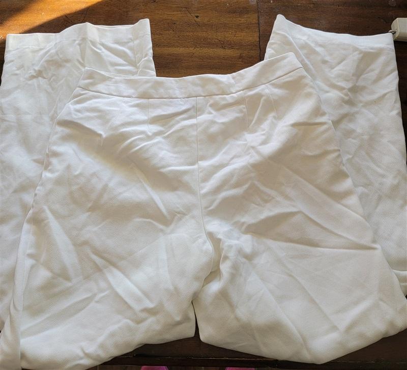 NWOT Worthington 10 Wide Leg Trousers Pants White 121556