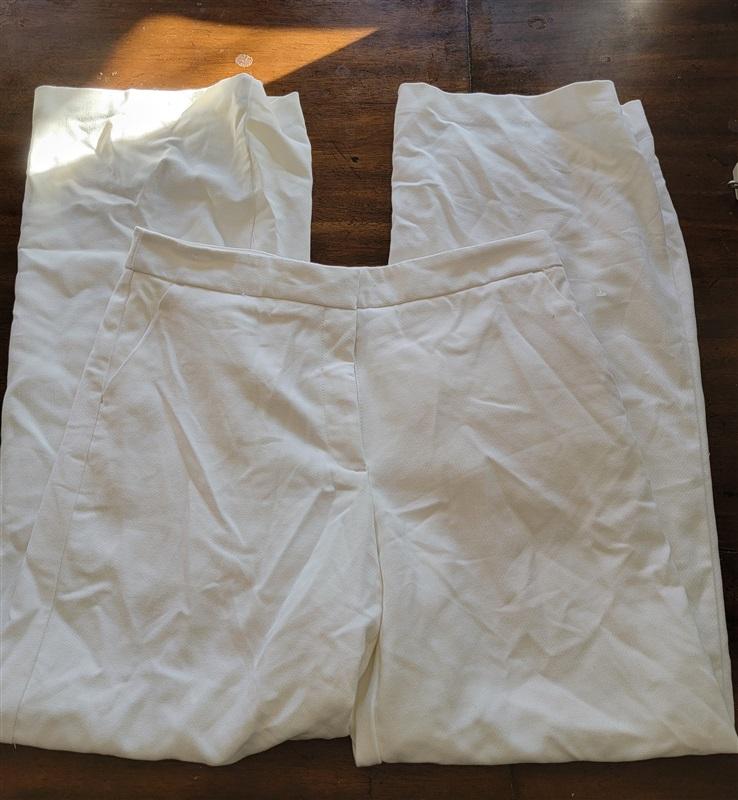 NWOT Worthington 10 Wide Leg Trousers Pants White 121556