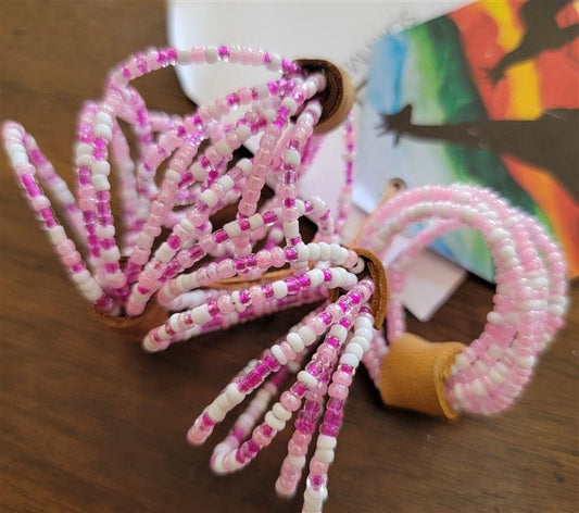 NWT Global Mosaic Africa Ariafrica Pink Beaded Napkin Rings 121567