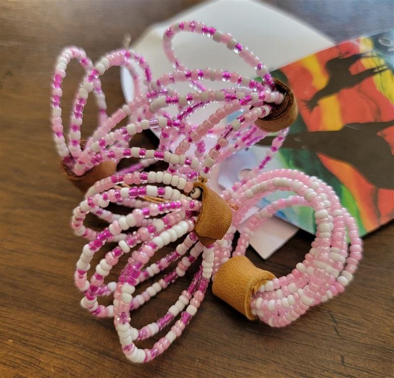 NWT Global Mosaic Africa Ariafrica Pink Beaded Napkin Rings 121567