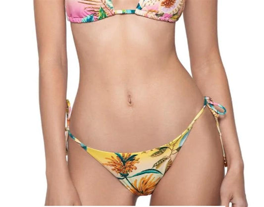 NWT Pilyq SM Oasis OSS Embroidered Beaded Tie Full Bikini Swim Bottom 121569