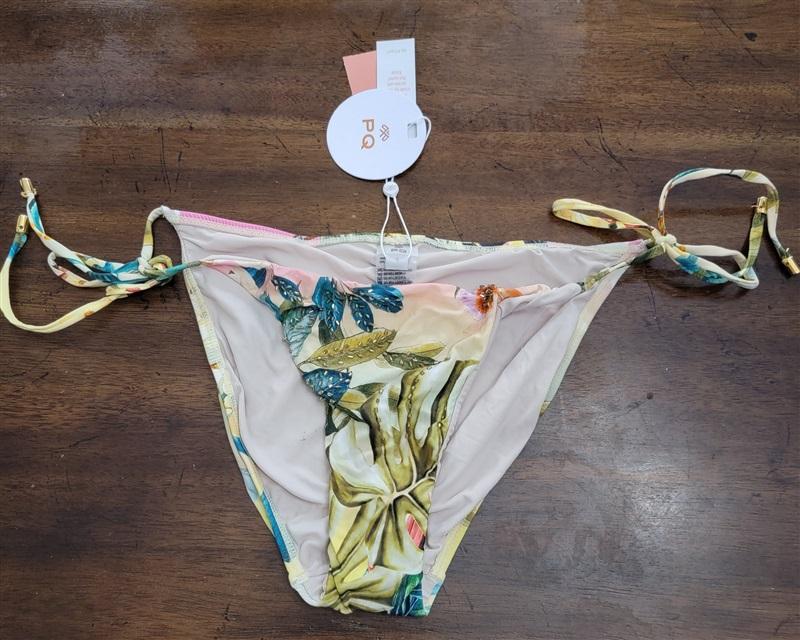 NWT Pilyq SM Oasis OSS Embroidered Beaded Tie Full Bikini Swim Bottom 121569