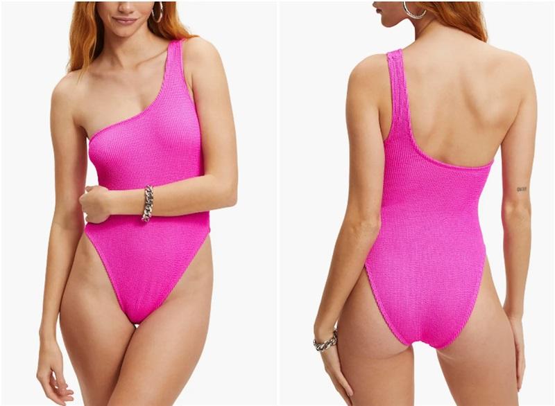 NWOT Good American sz 1 Sculpt 1 Shoulder Black 1PC Swimsuit 121573