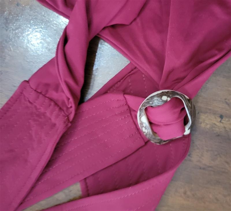 NWOT Armantia S ROSARIO 1PC Shoulder Bow Tie Dk Cherry Wine Swimsuit 121574