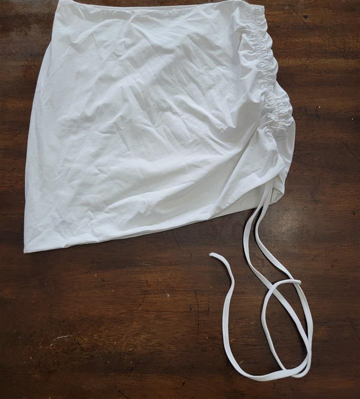 NWOTD L Space S Tessa Brooks Kim Top & Isla Skirt Tie Up Swim Set White 121582