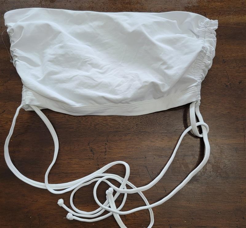 NWOTD L Space S Tessa Brooks Kim Top & Isla Skirt Tie Up Swim Set White 121582