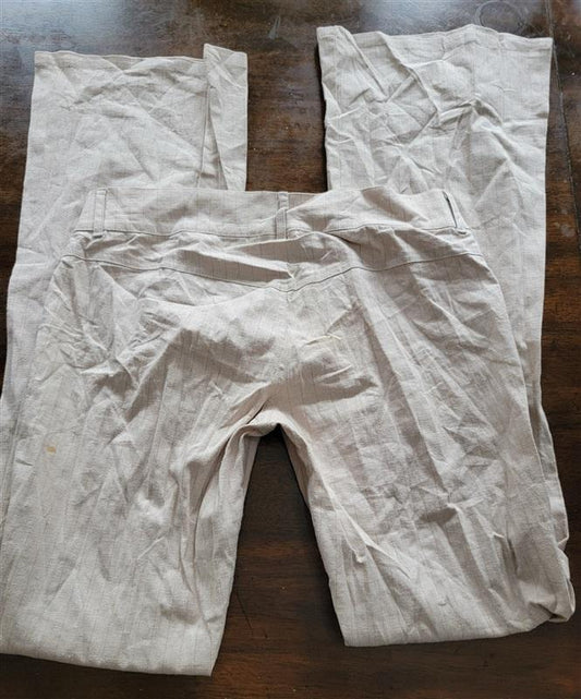 NWOT Sky 8 Pinstripe Trousers Pants Tan & Gold 121590