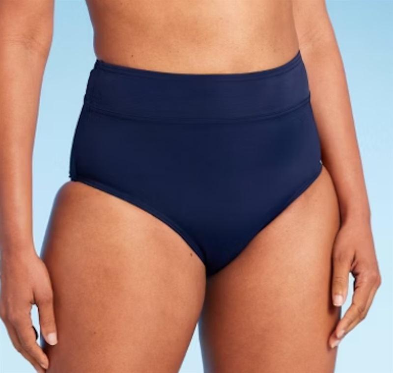 NWOT Lands End 4 UPF 50 Full Cover Tummy Control Hi Waist Bikini Bottom 121595