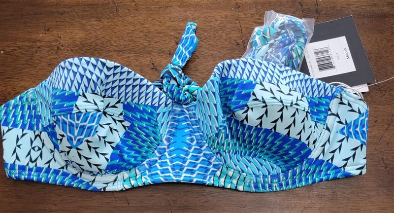 NWT Echo Havana S Geo Underwire Bikini Top Blue 121597