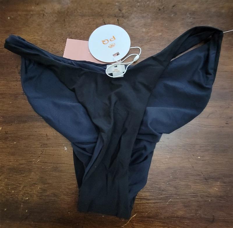 NWT Pilyq Midnight High Cut Full Black Bikini Bottoms 121607