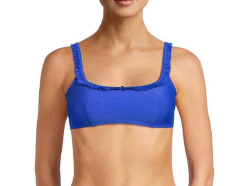 NWT Tommy Hilfiger S Ruffle Bikini Top Blue 121613
