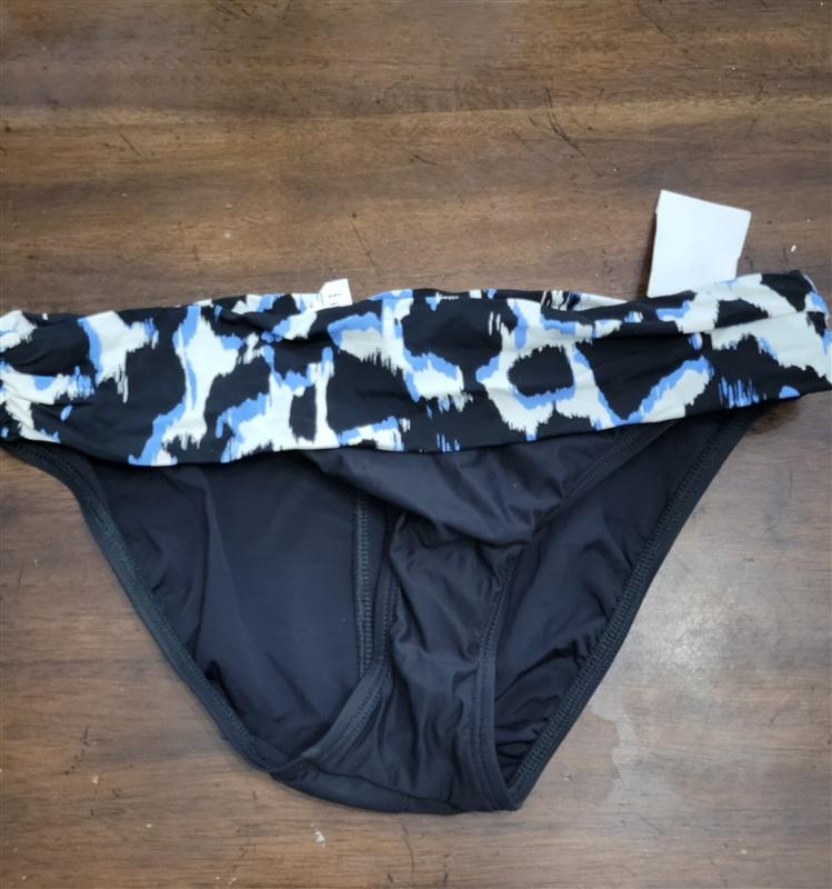 NWT La Blanca Shadow 6 Blue Black Banded Bikini Swim Bottom 121626