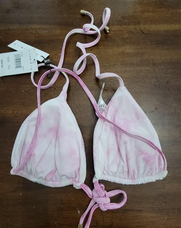 NWT Vitamin A Gia-Elle Pink White Tie Dye String Bikini 121635