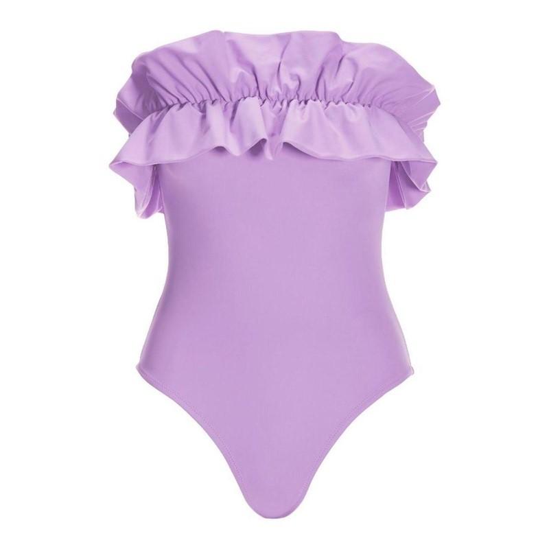 NWOT Boston Proper Amita Naithani L Ruffle Bandeau 1PC Swimsuit 121638