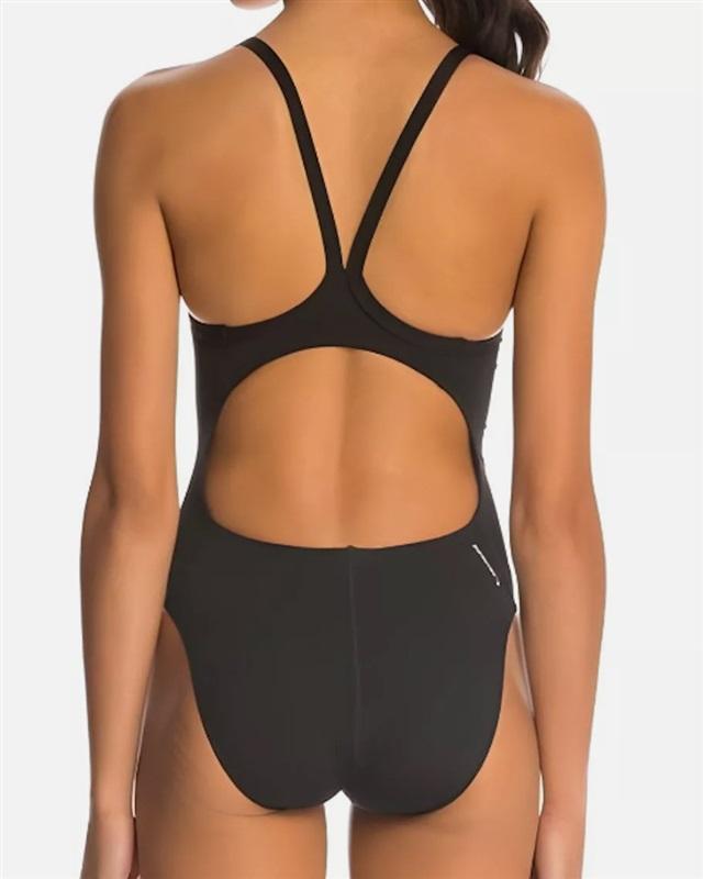 NWT Adidas 38 Solid Splice Vortex Back 1 Piece Swimsuit Black 121639