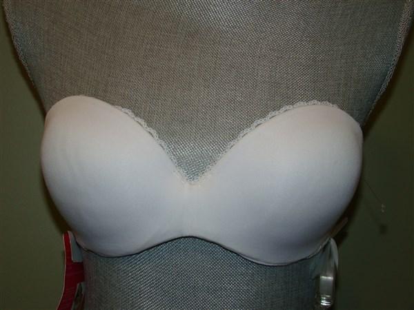NWOT Lily Of France 34c Gel Touch Strapless Bra 2111121 White 121658