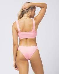 NWOT L*Space Anthropologie D Lee Lee Ribbed Pink CRP Bikini Swim Top 121667