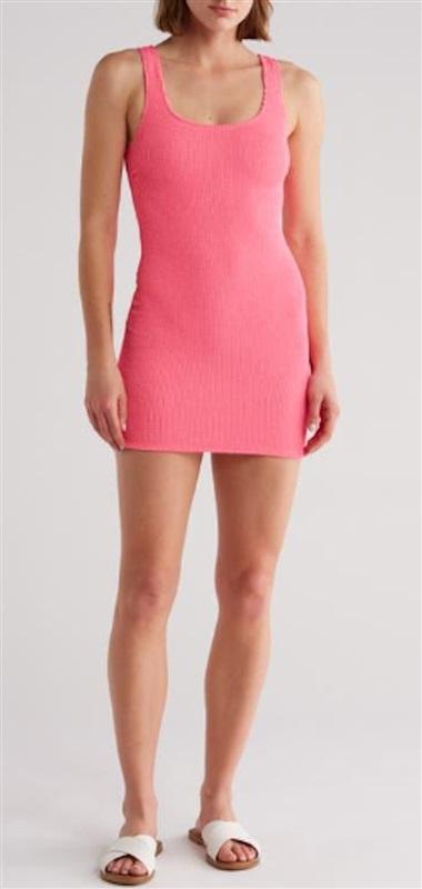 NWT Good American 0 or Small Modern Scuba Tank Dress Pink 121669