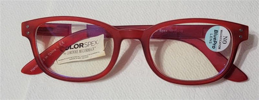 Corinne McCormack Red Colorspex +0.00 Blue-light Reading Glasses 121679