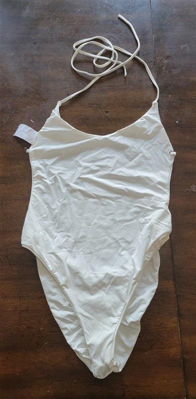 NWOT Ale by Alessandra M White Low Back 1PC Swimsuit 121689