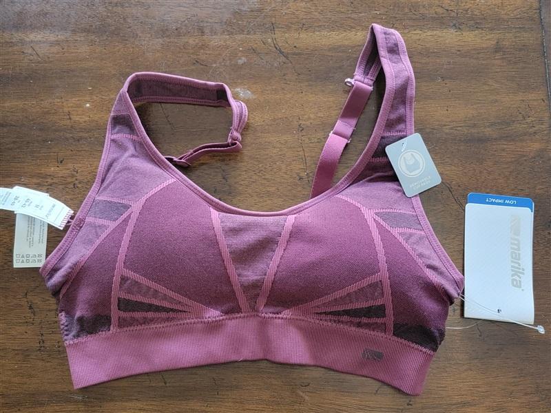 NWT Marika M Leah Seamless Sports Bra Dusty Mauve 121692