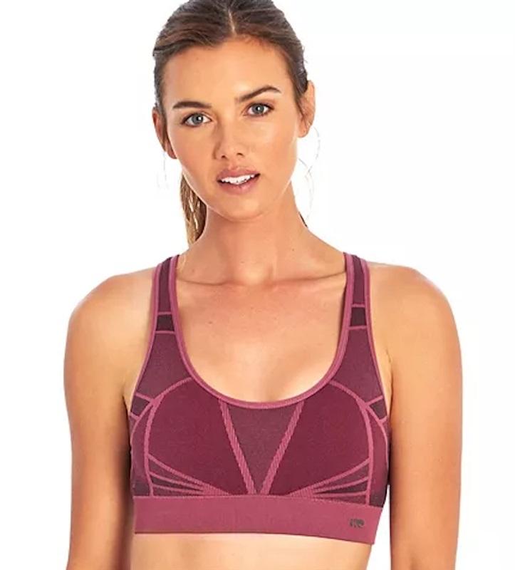 NWT Marika M Leah Seamless Sports Bra Dusty Mauve 121692