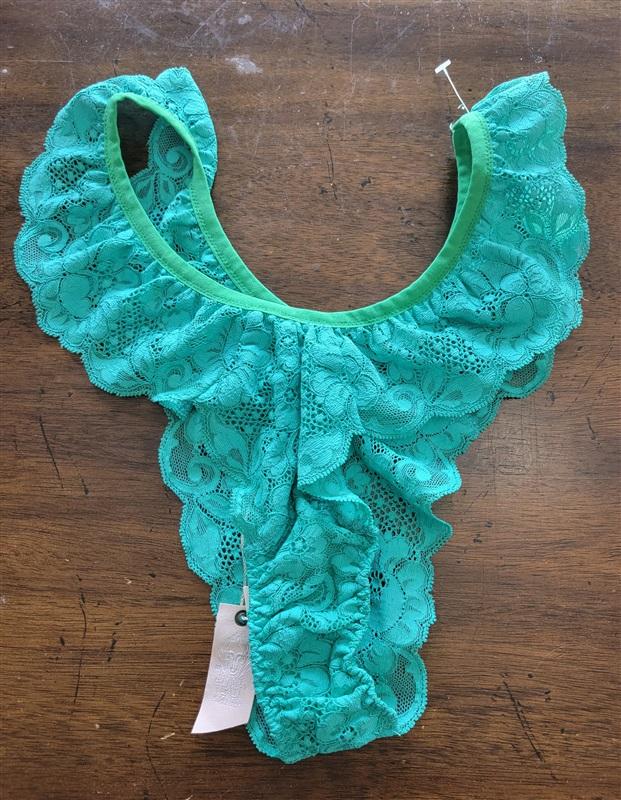 NWT Free People S WE ARE HAH Hot As Hell Green Lace Thong 121698