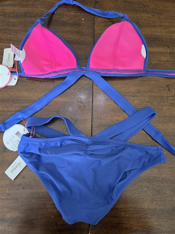 NWT Soma M Gottex Castaway Halter Top & Hipster Bottom Bikini Swim Blue 121722