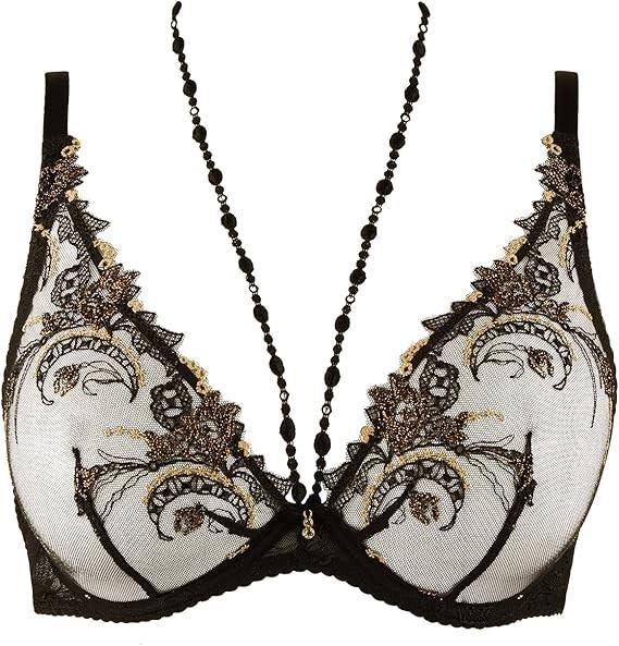 NWT Aubade 34 Amour Precieux Underwired Triangle Bra UDF12 Diamant Noir 121724