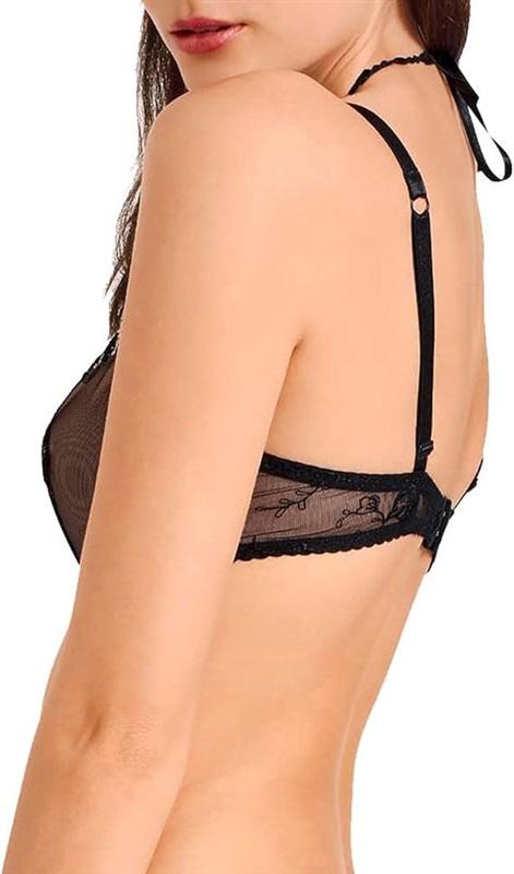 NWT Aubade 34 Amour Precieux Underwired Triangle Bra UDF12 Diamant Noir 121724