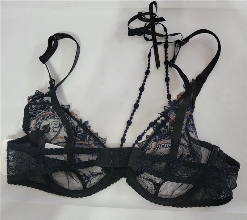 NWT Aubade 34 Amour Precieux Underwired Triangle Bra UDF12 Diamant Noir 121724