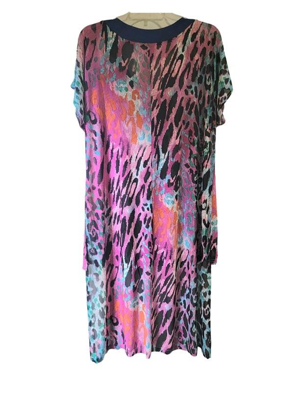 NWOT Isy B. XL 1X Floral Animal Print Hi-Lo Kimono Cover Up 121733