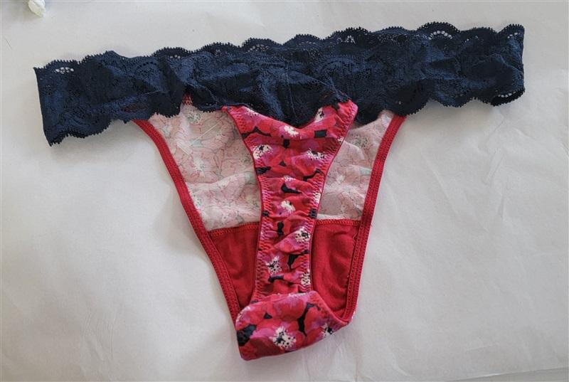 NWOT Cosabella S/M Hanna Lace & Cotton Thong Underwear 1pr Poppy Flower 121734