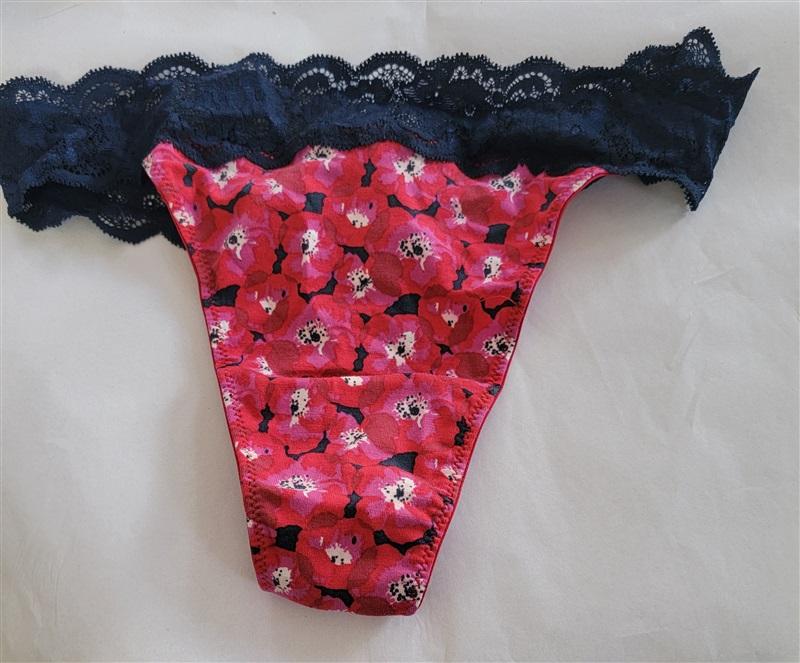 NWOT Cosabella S/M Hanna Lace & Cotton Thong Underwear 1pr Poppy Flower 121734