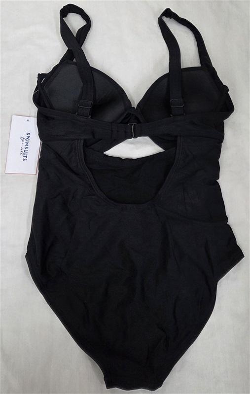 NWT Swimsuits For All 16 Black Sweetheart Cut Out Bombshell 1pc 121753
