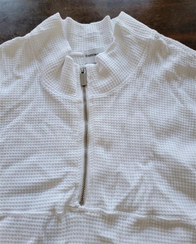 NWOT Cotton Citizen XXL Waffle Quarter Zip Long Sweatshirt 121763