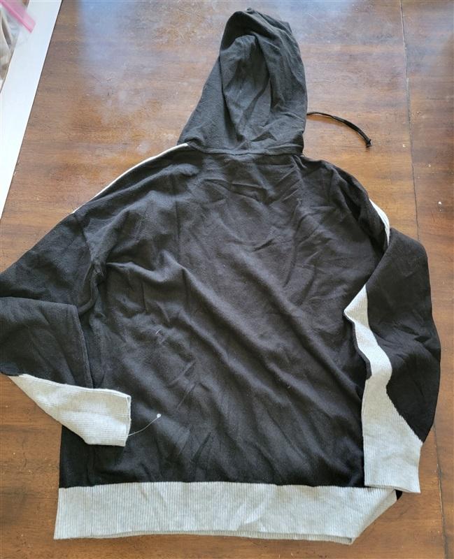 NWT Olive & Vine S Sweater Hoodie Black Gray Color Block 121767
