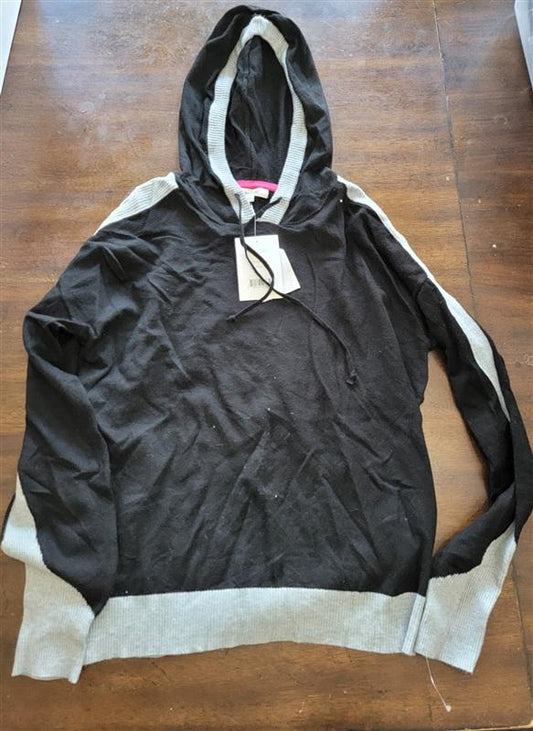 NWT Olive & Vine S Sweater Hoodie Black Gray Color Block 121767