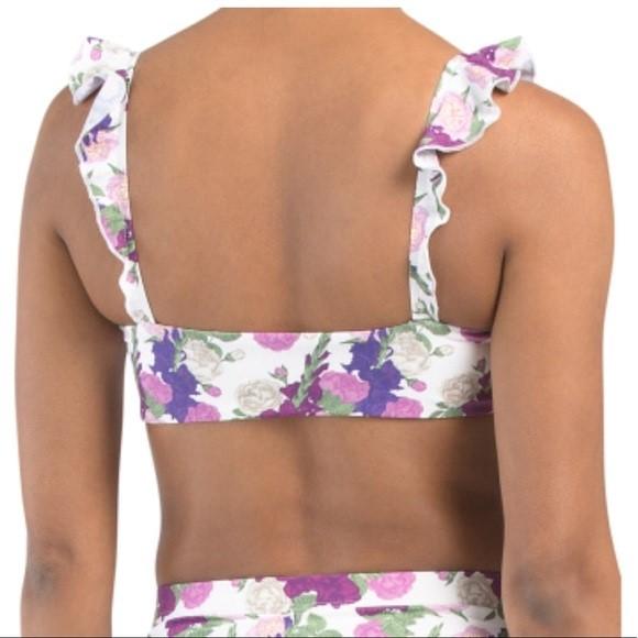 NWT Dippin' Daisy's M English Garden Countess Knotted Ruffle Bikini Top 121778