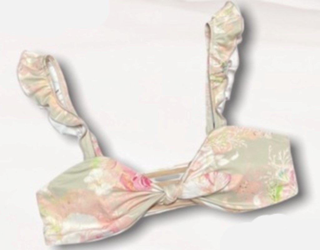 NWT Dippin' Daisy's M English Garden Countess Knotted Ruffle Bikini Top 121778