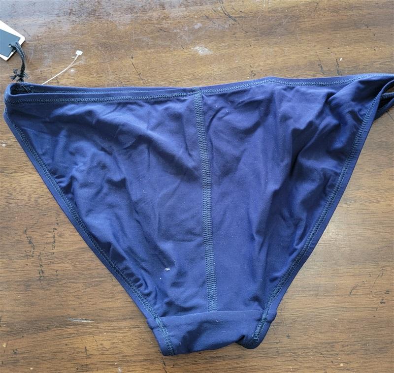 NWT EBW M Solid Navy Blue Bikini Swim Bottom 121782