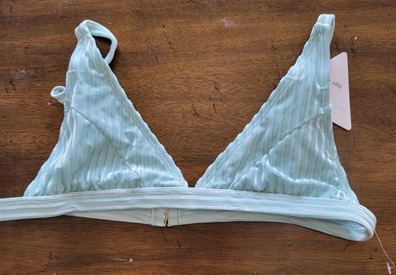 NWT ReVibe L Dippin' Daisy's Velvet Carnival Blue Bikini Top 121784