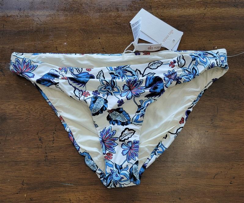 NWT Ella Moss Folktale Floral Shirred Side Bikini Swim Bottoms 121787